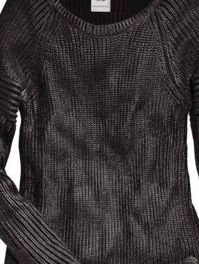 Harley-Davidson Metallic Charcoal Ribbed Crewneck Sweater